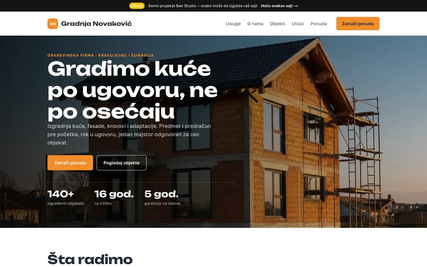 Gradnja Novaković — desktop