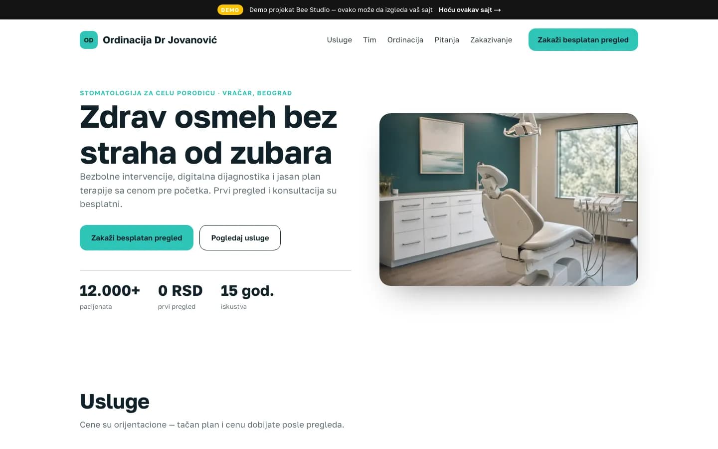 Ordinacija Dr Jovanović — desktop