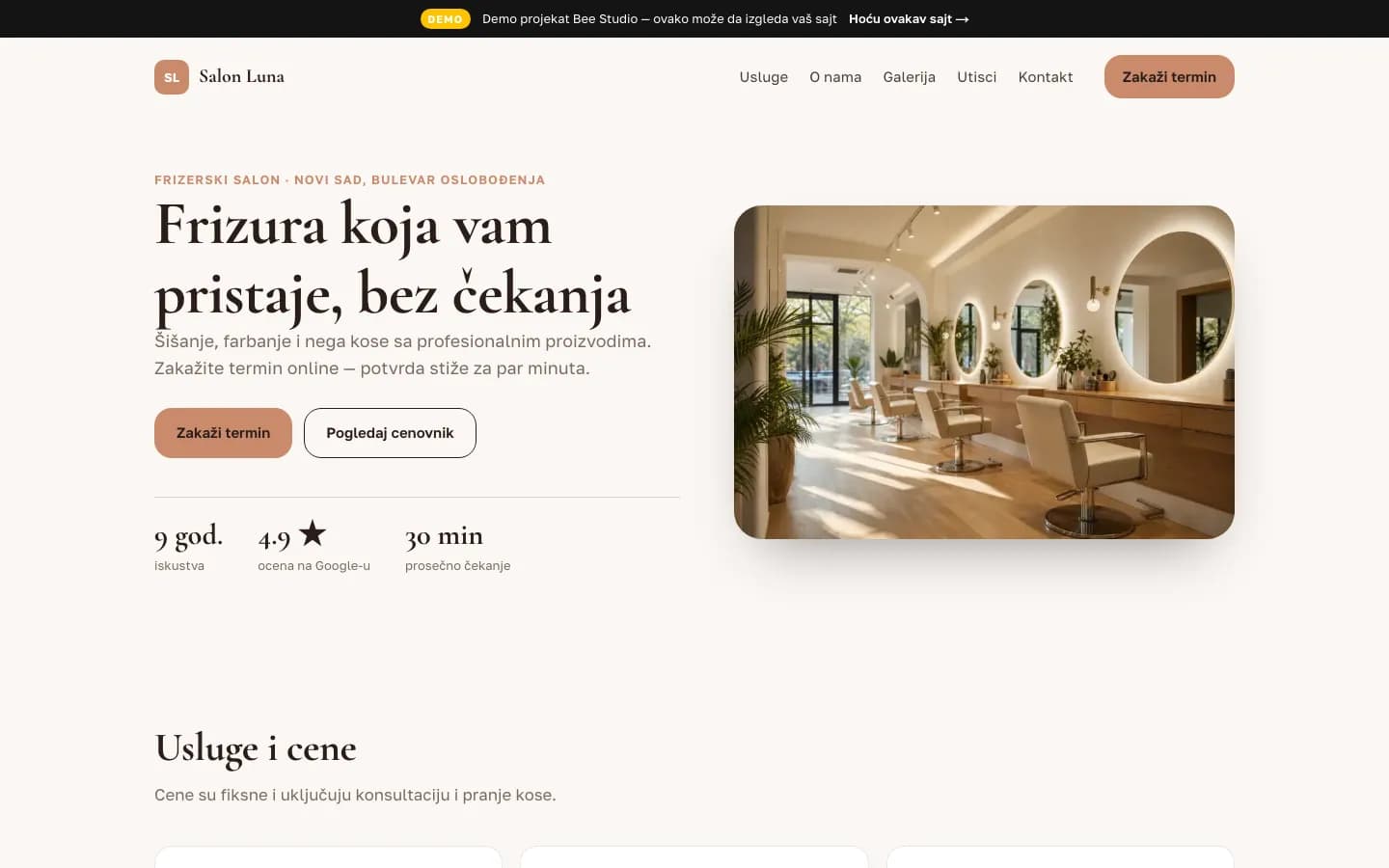 Salon Luna — desktop