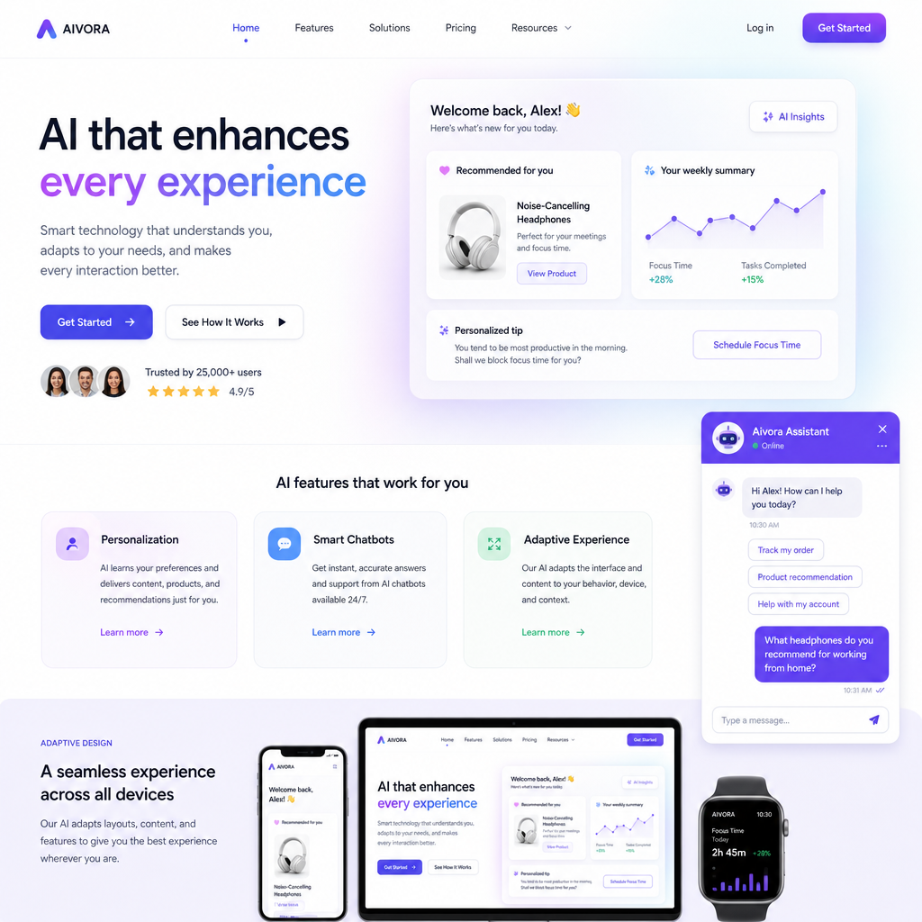 Иллюстрация улучшения UX с помощью AI на сайте