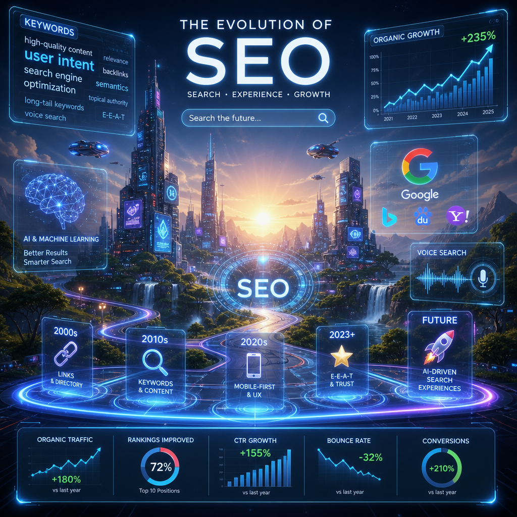 Future of SEO 2026 with digital technology elements